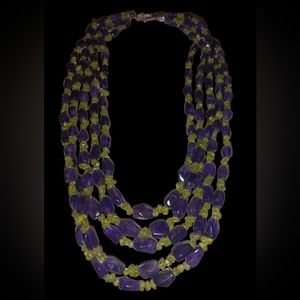 Jay King Amethyst & Peridot 20 inch. Necklace. 925 lobster clasp with heart.